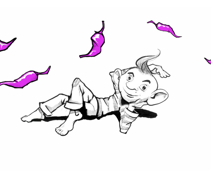 Illustration in Bleistift für einen Weihnachtsgruß