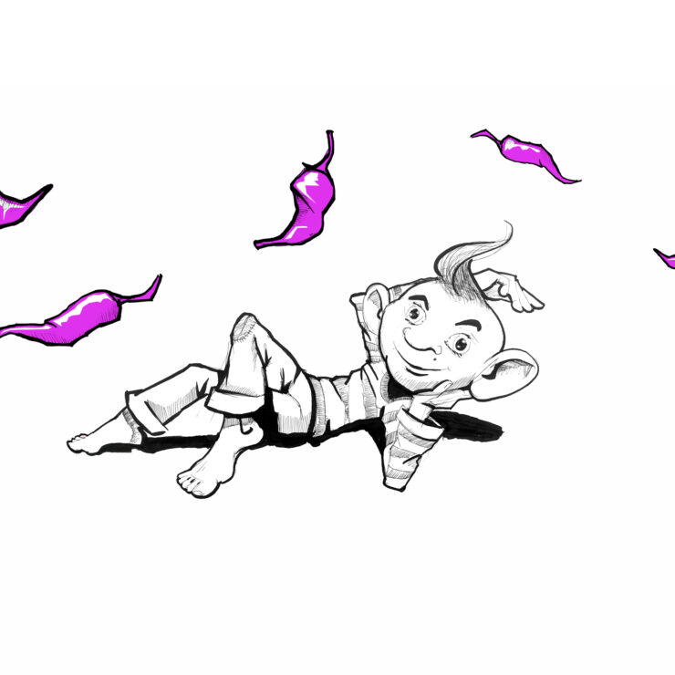 Illustration in Bleistift für einen Weihnachtsgruß
