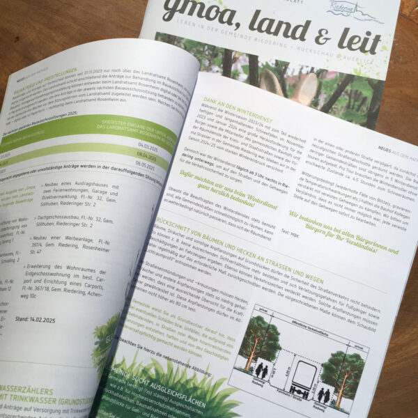 Die Gemeindezeitung Riedering, Titelblatt Frühling
