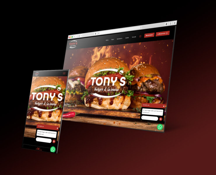 Eine leckere Webseitenentwicklung für Tony's Burger & (a)more