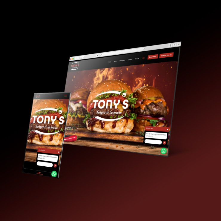 Eine leckere Webseitenentwicklung für Tony's Burger & (a)more