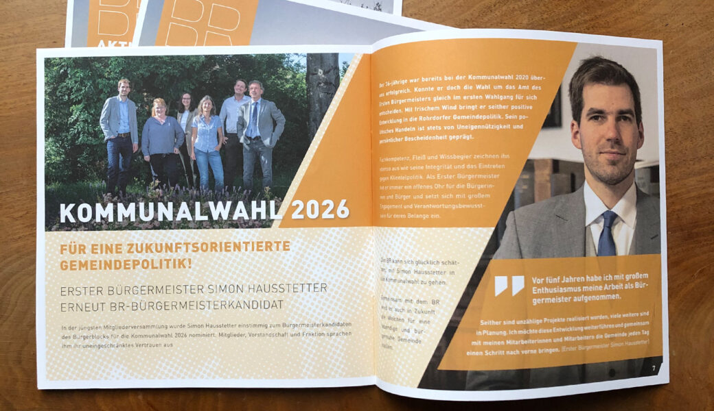 Die neue BR Aktuell. Die Broschüre für den Bürgerblock Rohrdorf.