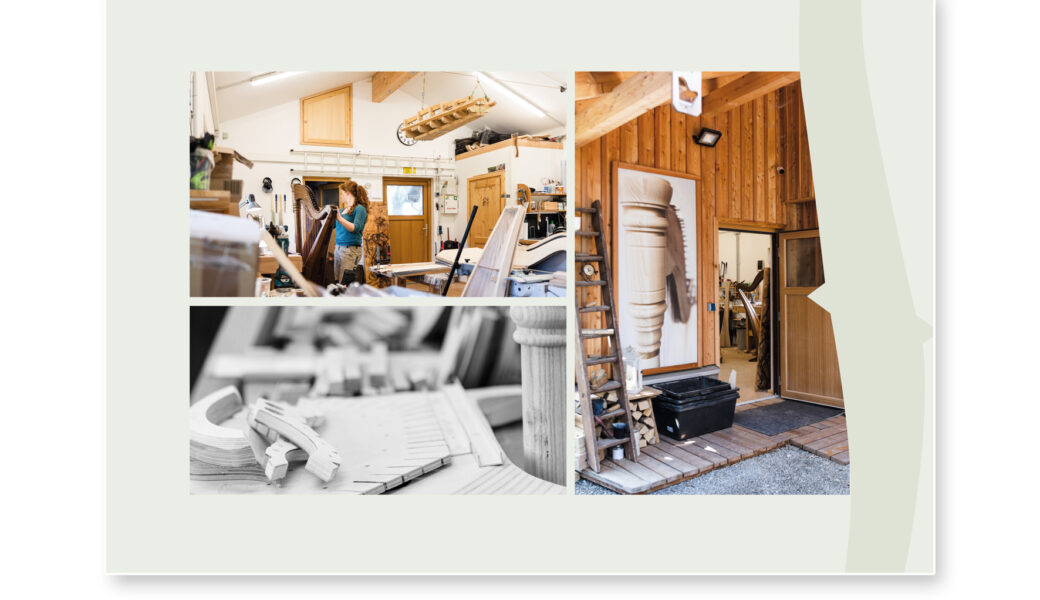 Eine Seite in der Imagebroschüre von Kolb Instrumentenbau