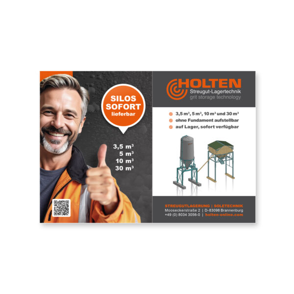 Eine Printanzeige für den Kunden Holten Streugut und Lagertechnik aus Brannenburg